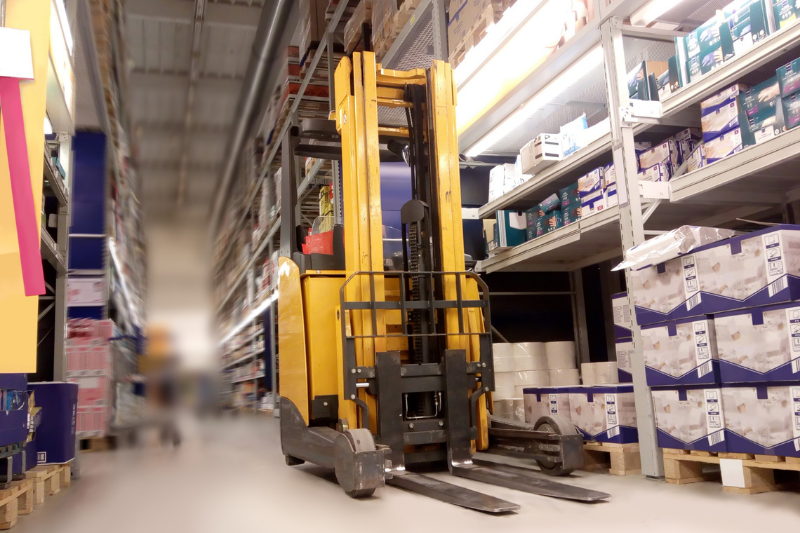 Forklift in Warehouse