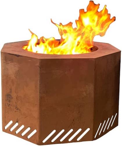 Titan Corten Steel Smokeless Fire Pit on white background