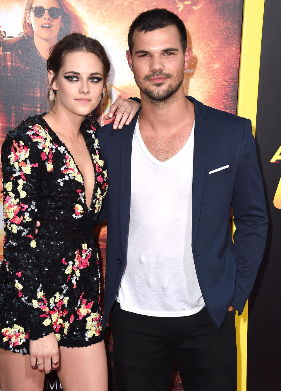 <p>Kristen Stewart and Taylor Lautner staged a mini "Twilight" reunion when the two attended the LA premiere of Stewart's film "American Ultra," in August 2015.&nbsp;</p>
