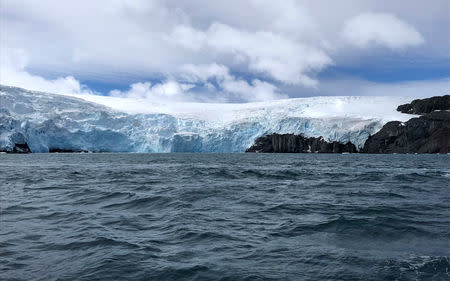 The Collins Glacier is seen in the Fildes Bay, on King George island, Antarctica, Chile February 2, 2019. REUTERS/Fabian Cambero