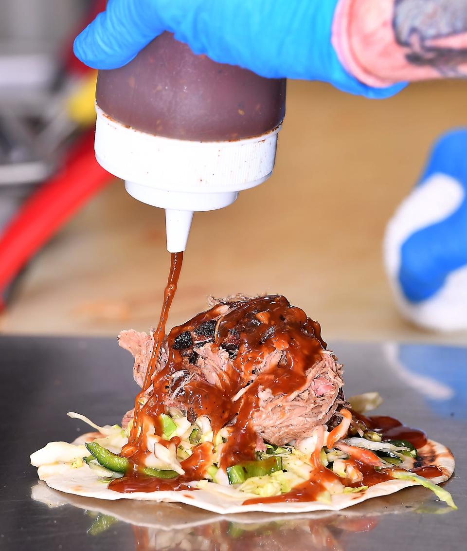 The Willy Taco team will put on Willy de Mayo party on May 5. This is the Seoul City, a smoked Korean pork taco.