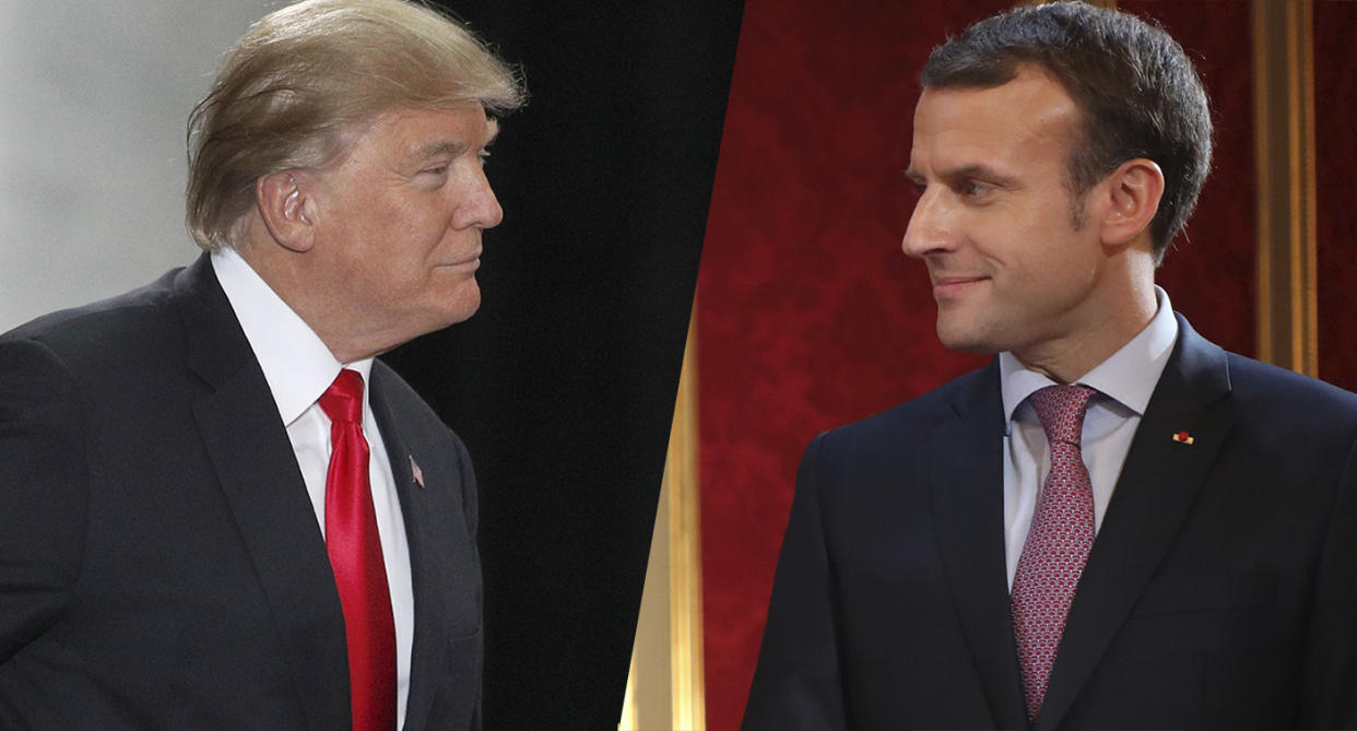 U.S. President Trump and French President Emmanuel Macron