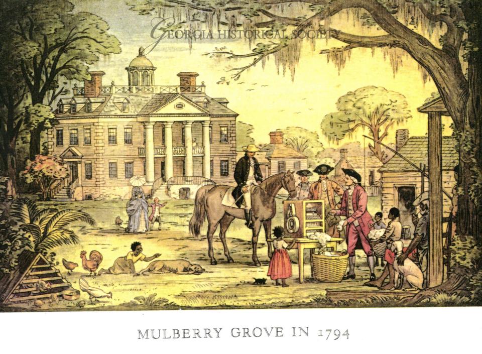 Mulberry Grove Plantation Drawing. GHS 1361-PH-01-17-6162. Georgia Historical Society collection of photographs.