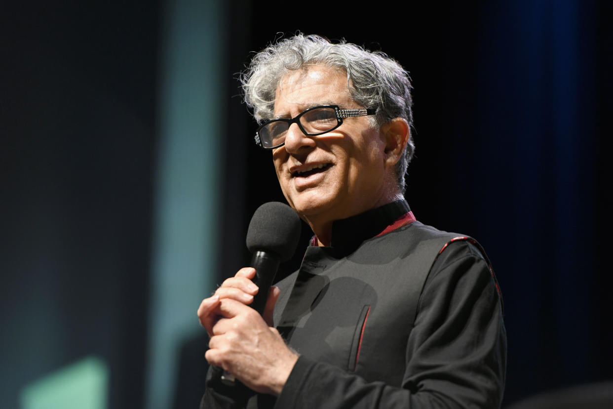 VIRGINIA BEACH, VIRGINIA - APRIL 27: Deepak Chopra speaks onstage at SOMETHING IN THE WATER - Day 2 on April 27, 2019 in Virginia Beach City. (Photo by Craig Barritt/Getty Images for Something in the Water)