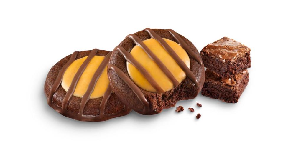 The new Advernturefuls are brownie-type cookies with caramel on top. They join the Girl Scout cookie lineup this year for the first time. You can order online, through DoorDash or find a local scout.