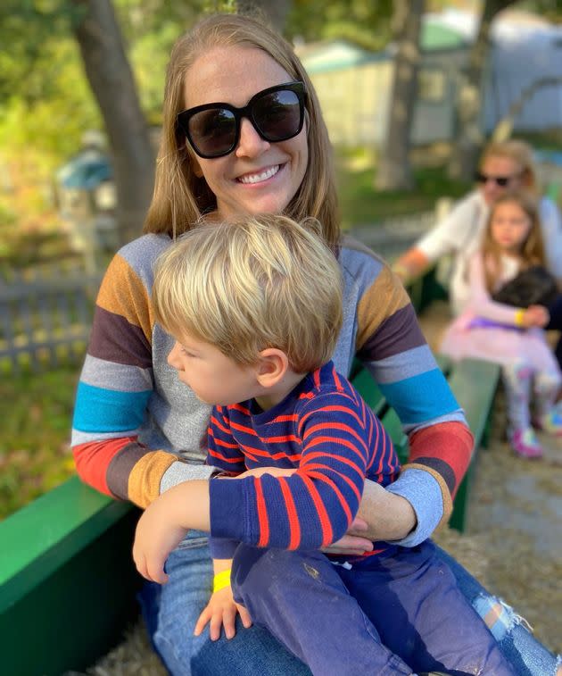 Artist Mary Catherine Starr and her son. 