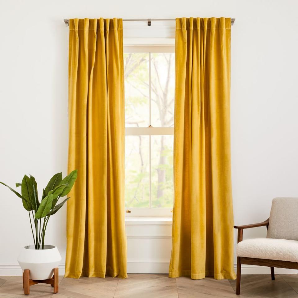 <p><a href="https://go.redirectingat.com?id=74968X1596630&url=https%3A%2F%2Fwww.westelm.com%2Fproducts%2Fcotton-velvet-curtain-dark-horseradish-t5715&sref=https%3A%2F%2Fwww.housebeautiful.com%2Fshopping%2Fhome-accessories%2Fg39540421%2Fbest-blackout-curtains%2F" rel="nofollow noopener" target="_blank" data-ylk="slk:Shop Now;elm:context_link;itc:0;sec:content-canvas" class="link ">Shop Now</a></p><p>Cotton Velvet Curtain</p><p>westelm.com</p><p>$101.15</p><span class="copyright">West Elm</span>