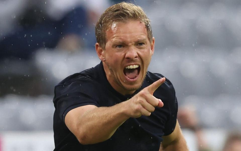 Julian Nagelsmann pointing - Next Tottenham manager: The men who could replace Antonio Conte, including Julian Nagelsmann - Getty Images/Alexander Hassenstein