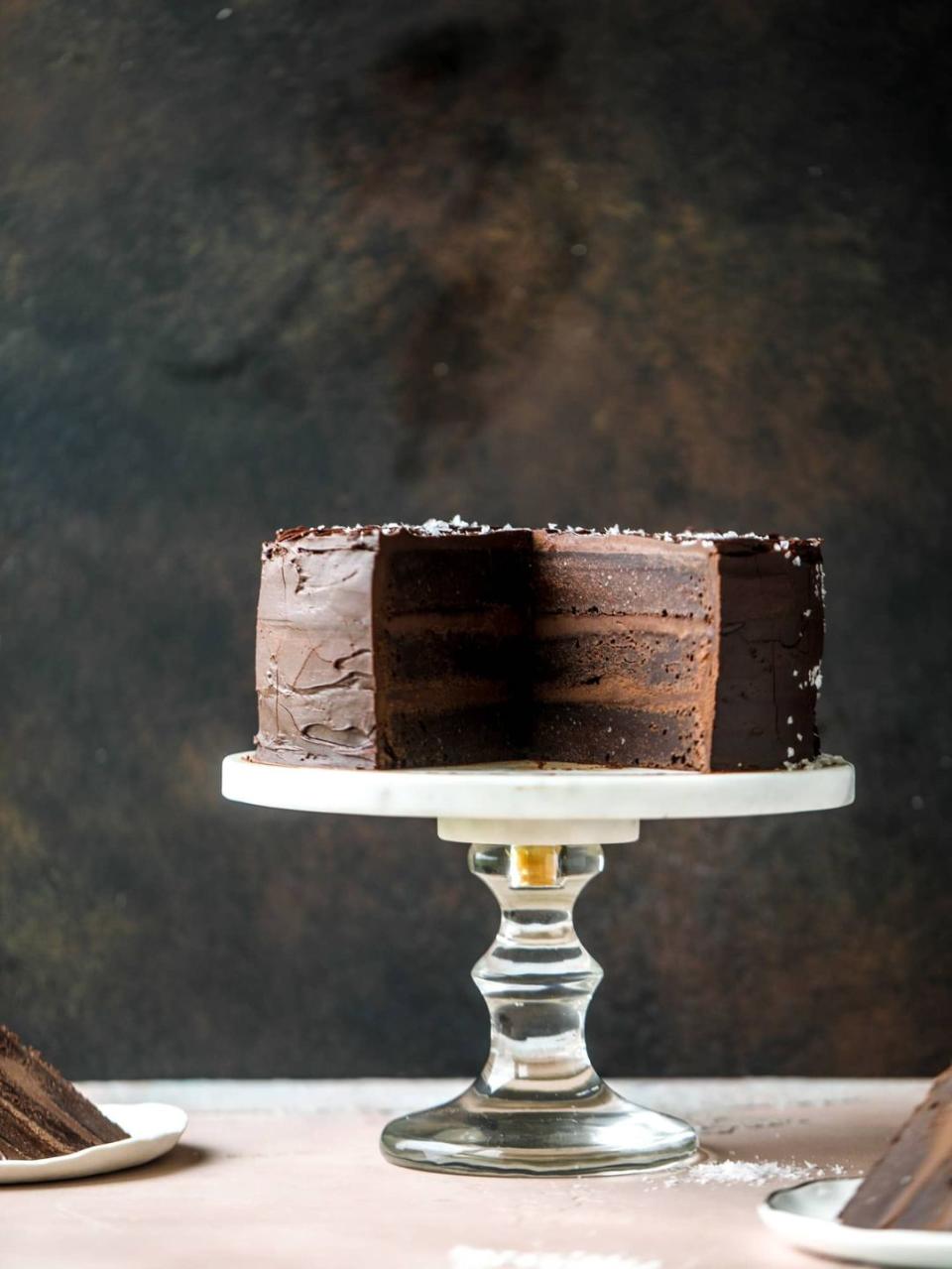 Salted Dark Chocolate Stout Cake