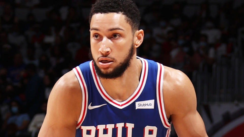 Ben Simmons' poor free throw shooting was highlighted in Tuesday's loss to the Washington Wizards. (Photo by Stephen Gosling/NBAE via Getty Images)