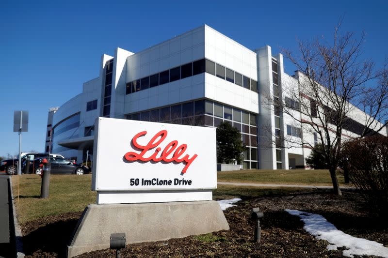 FILE PHOTO: An Eli Lilly and Company pharmaceutical manufacturing plant is pictured in Branchburg, New Jersey
