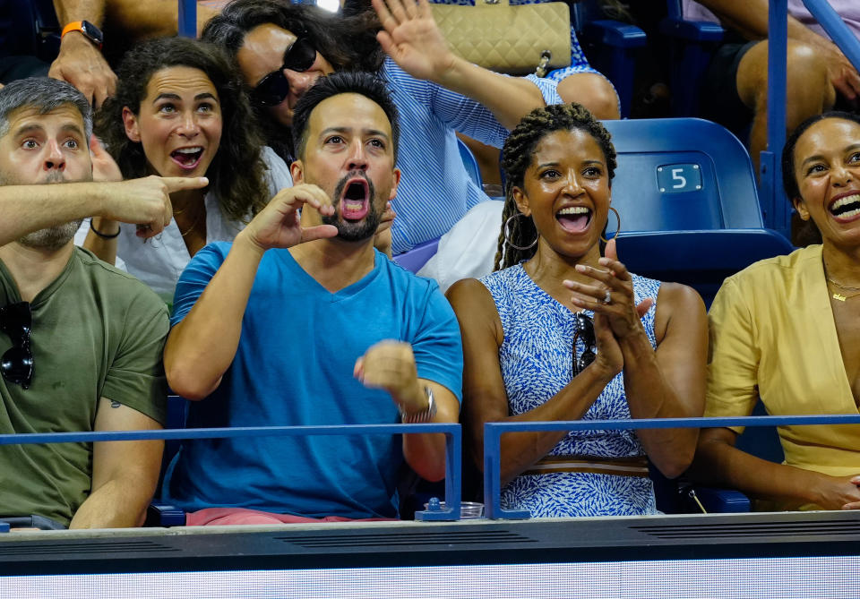 Renée Elise Goldsberry and Lin-Manuel Miranda