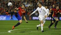 Football - Spain v England - International Friendly - Jose Rico Perez Stadium, Alicante, Spain - 13/11/15 Mario Gaspar scores the first goal for Spain Reuters / Sergio Perez