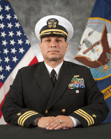 Commander Jessie L. Sanchez. executive officer of U.S.S. McCain, is seen in this undated handout picture obtained October 11, 2017. U.S. Navy/Handout via REUTERS