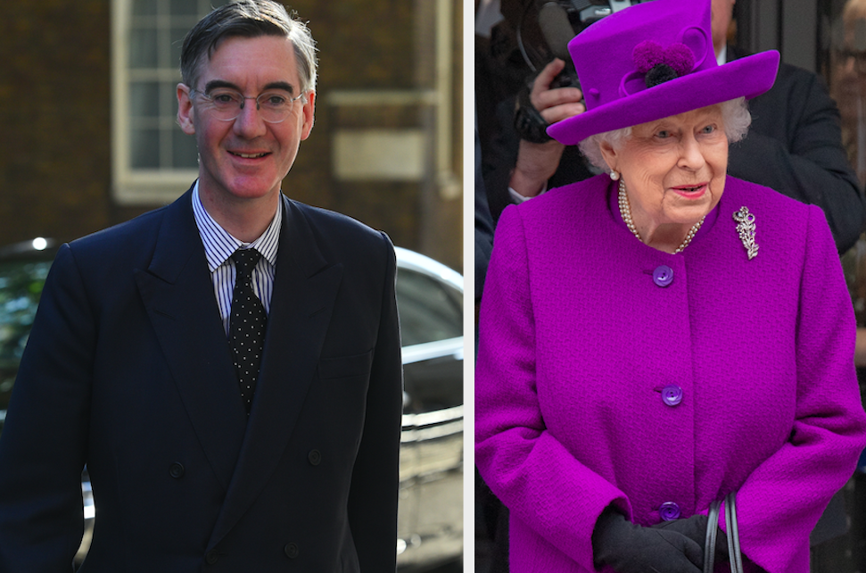 Jacob Rees-Mogg recited the national anthem in defence of the Queen over the Buckingham Palace racism claims. (PA)