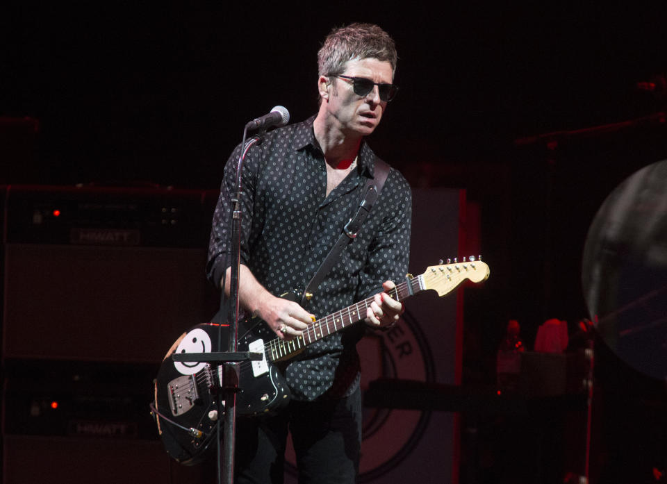 Noel Gallagher, formerly of the band Oasis, performs in concert with Noel Gallagher's High Flying Birds at the BB&T Pavilion on Thursday, Aug. 8, 2019, in Camden, N.J. (Photo by Owen Sweeney/Invision/AP)