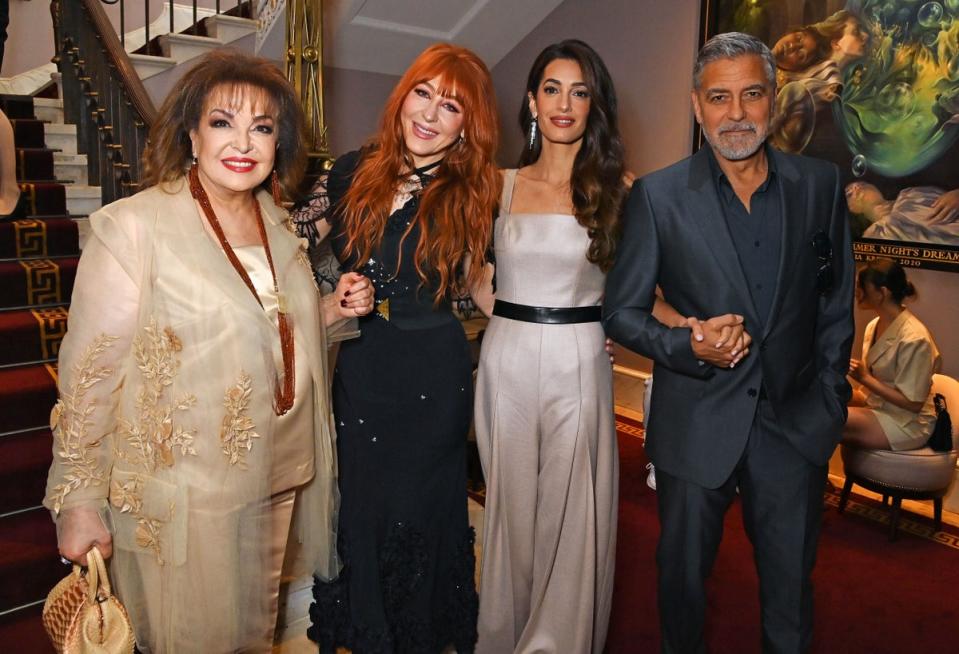 Baria Alamuddin, Charlotte Tilbury, Amal Clooney and George Clooney attend The Prince’s Trust and TKMaxx & Homesense Awards (Dave Benett)
