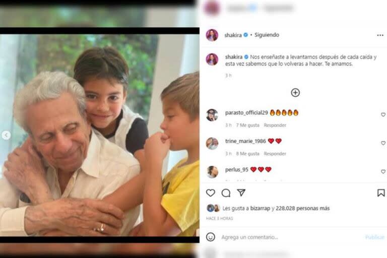 El mensaje que le dejó Shakira a su padre en una de sus primeras intervenciones médicas