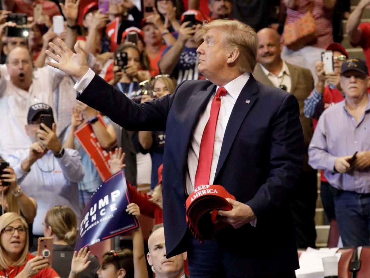 Donald Trump addresses a rally in Florida: Yuri Gripas/Reuters