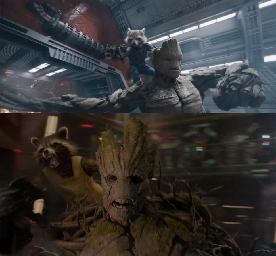 Rocket and Groot Guardians 1 vs 3