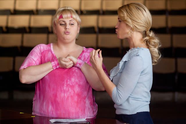 <p>Peter Iovino/Universal Pictures/Courtesy Everett Collection</p> Rebel Wilson (left) and Anna Camp in 'Pitch Perfect'