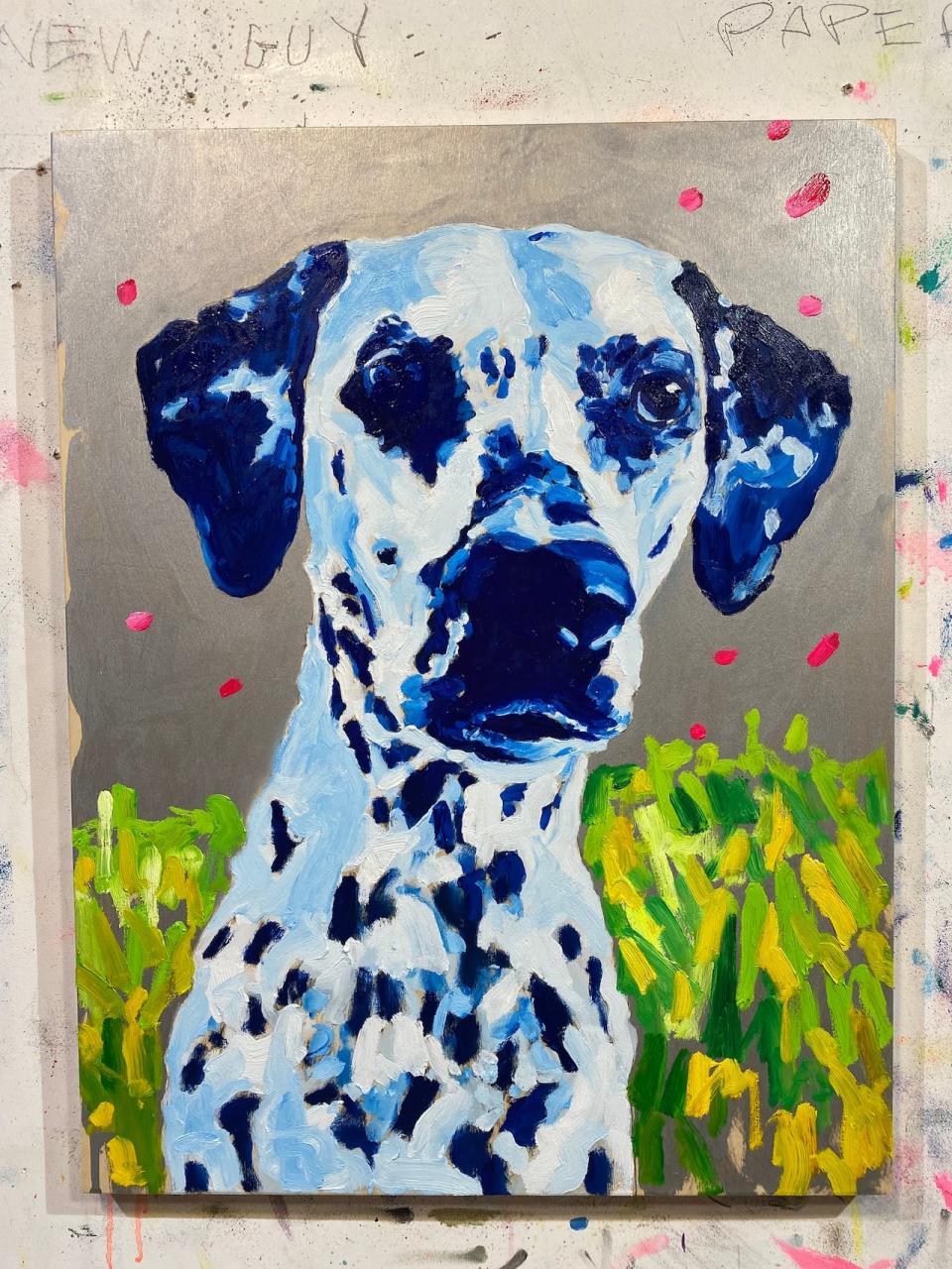 Some of the paintings Andrew Scott has been doing are commissioned by individuals, looking for paintings of their cats and dogs.