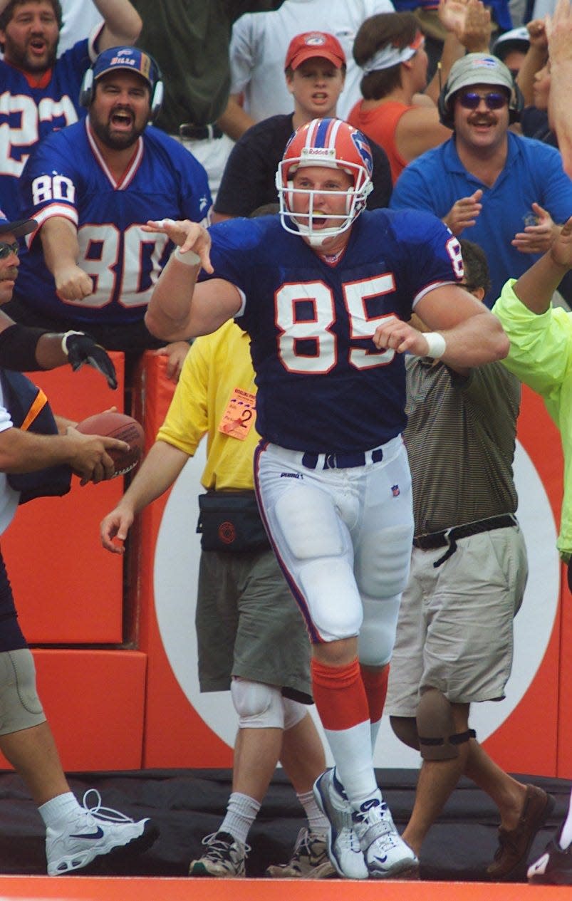 Jay Riemersma celebrates a touchdown.