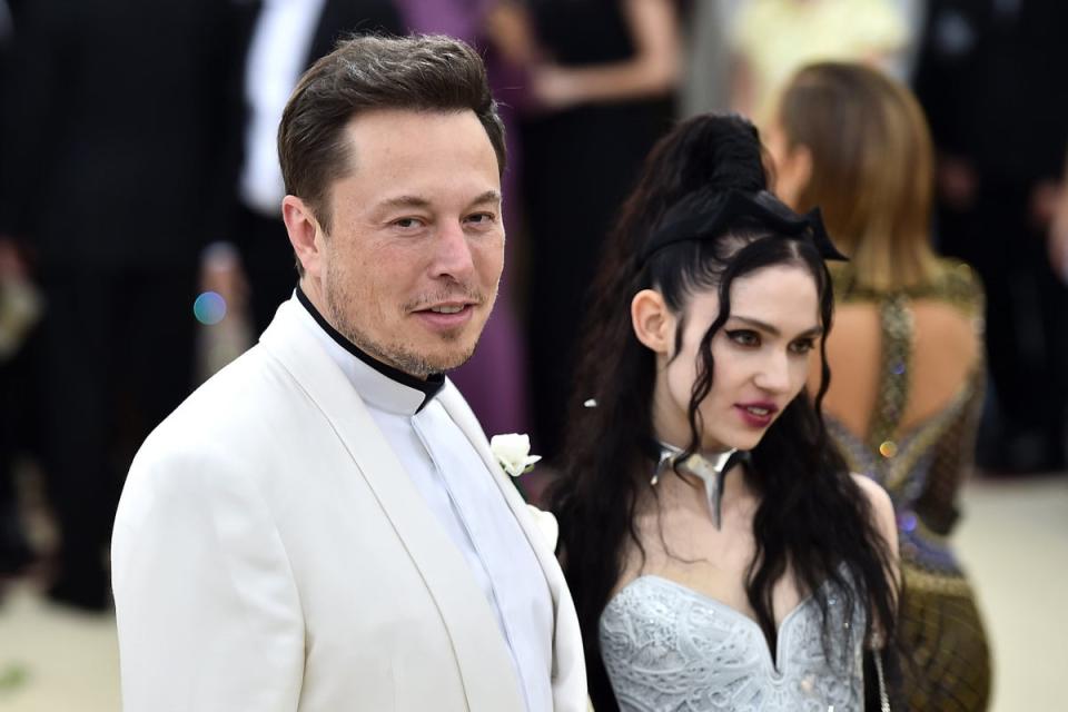 Elon Musk and Grimes attend the Heavenly Bodies: Fashion & The Catholic Imagination Costume Institute Gala at The Metropolitan Museum of Art on May 7, 2018 in New York City (Getty Images for Huffington Post)