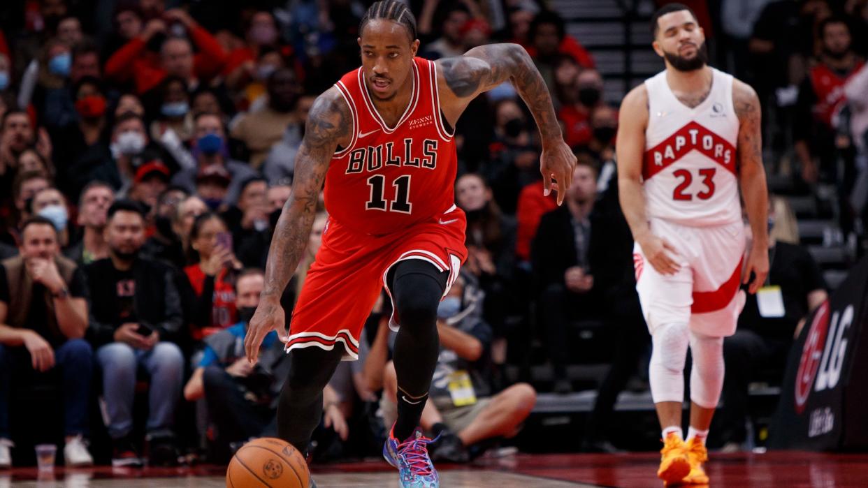 The Raptors-Bulls rematch will be delayed due to a COVID outbreak within the Chicago team. (Getty)