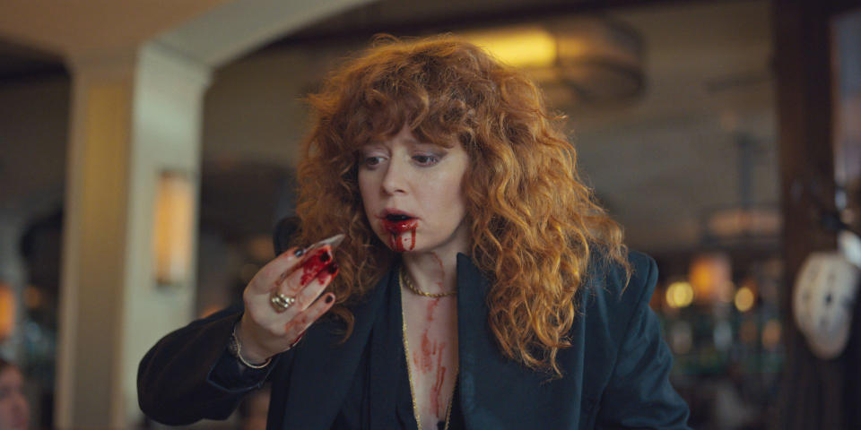 Nadia (Natasha Lyonne) puking up mirror shards in "Russian Doll." (Photo: Netflix )