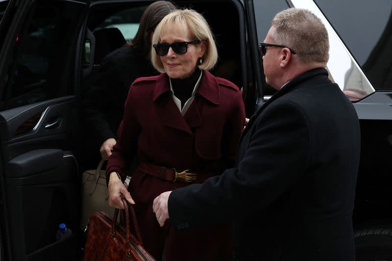 E. Jean Carroll enters Manhattan Federal Court, in the second civil trial after she accused former U.S. President Donald Trump of raping her decades ago, in New York City