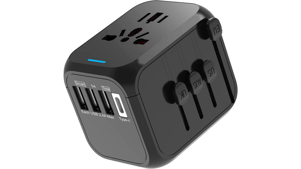 Universal Travel Adapter One International Wall Charger AC Plug Adaptor With 3 USB And 1 Type-C Charging Port for USA EU UK AUS. (Photo: Amazon SG)