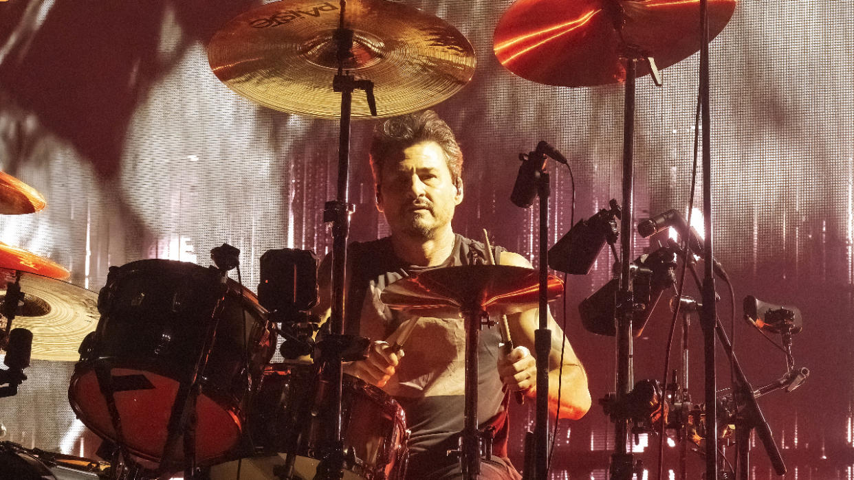  RATM drummer Brad Wilk during 2022 reunion shows. 