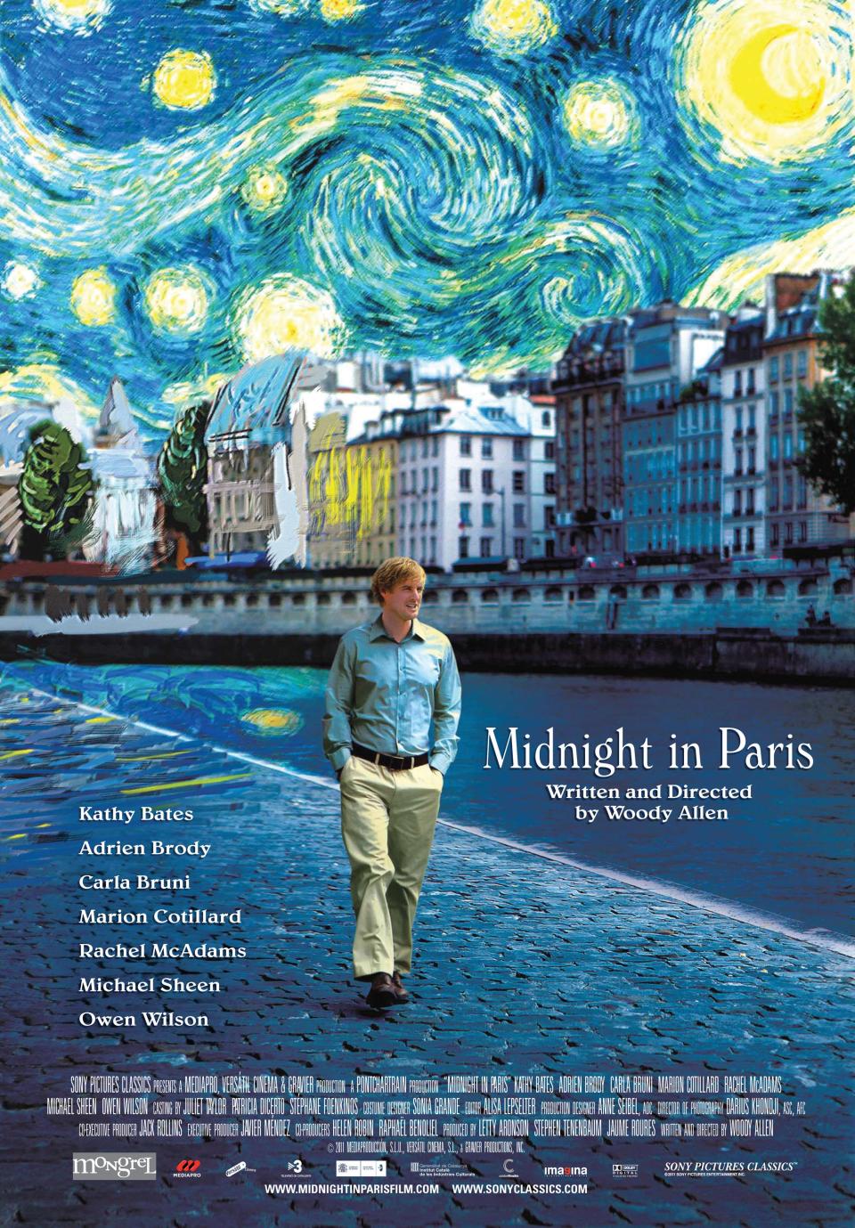 MIDNIGHT IN PARIS, Owen Wilson on US poster art, 2011, ©Sony Pictures Classics/courtesy Everett Collection