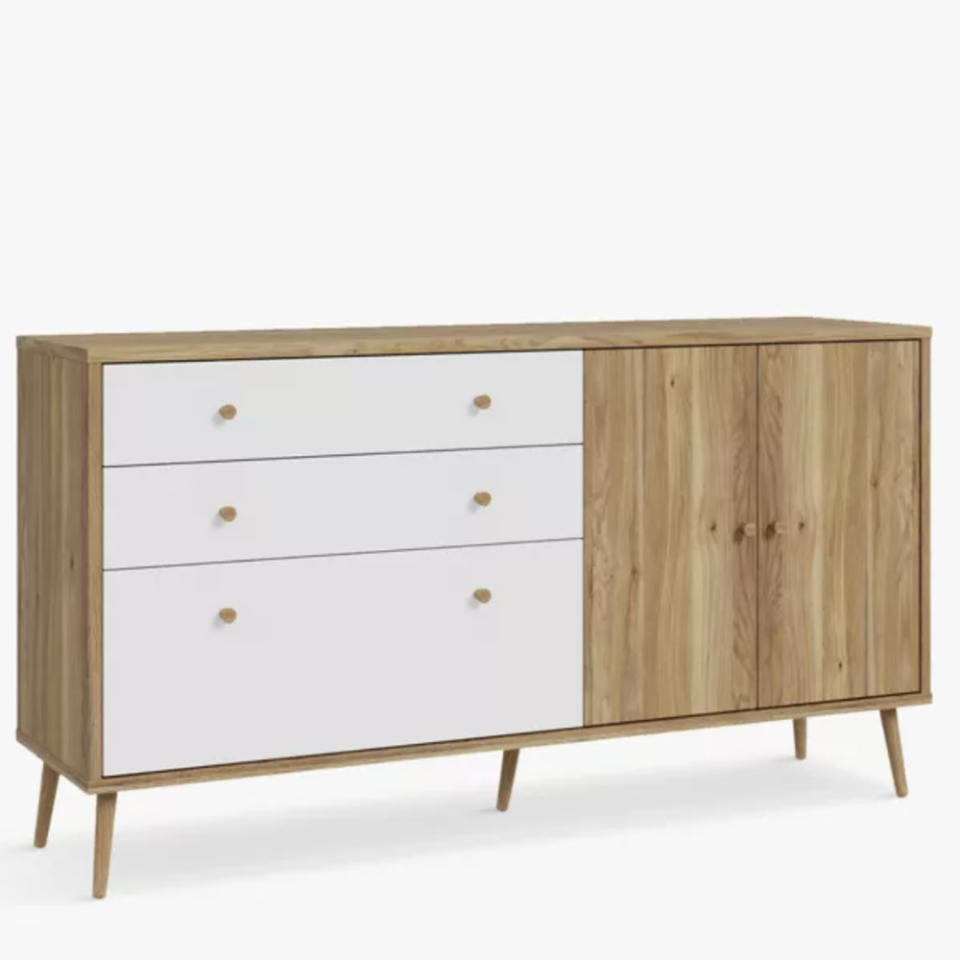 white and oak sideboard 