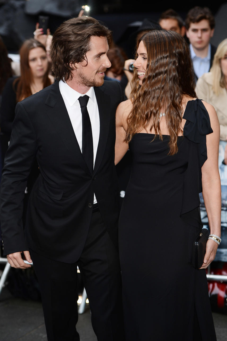 LONDON, ENGLAND - JULY 18: Actor Christian Bale and wife Sandra Bale attend European premiere of "The Dark Knight Rises" at Odeon Leicester Square on July 18, 2012 in London, England. (Photo by Ian Gavan/Getty Images)