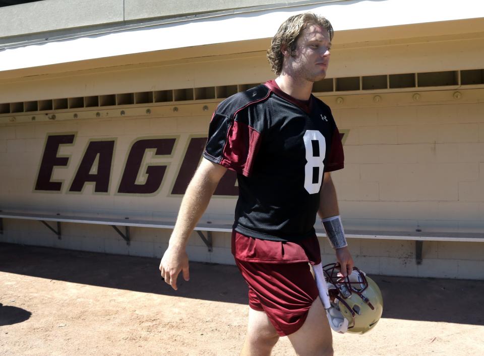 Patrick Towles is expected to start for Boston College after transferring from Kentucky. (AP Photo/Elise Amendola)