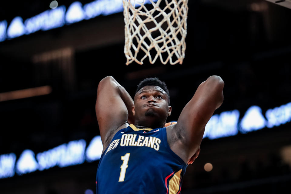 Zion Williamson。（Photo by Carmen Mandato/Getty Images）