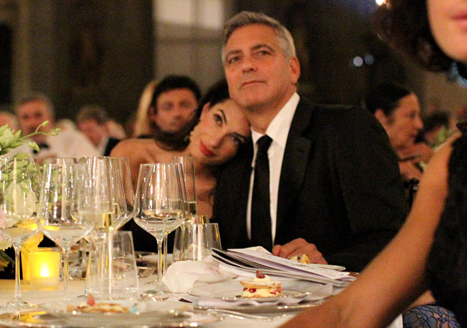 George Clooney and Amal Clooney attend the Celebrity Fight Night gala on Sept. 7, 2014 in Florence, Italy. (Photo: Rachel Murray/Getty Images for Celebrity Fight Night)