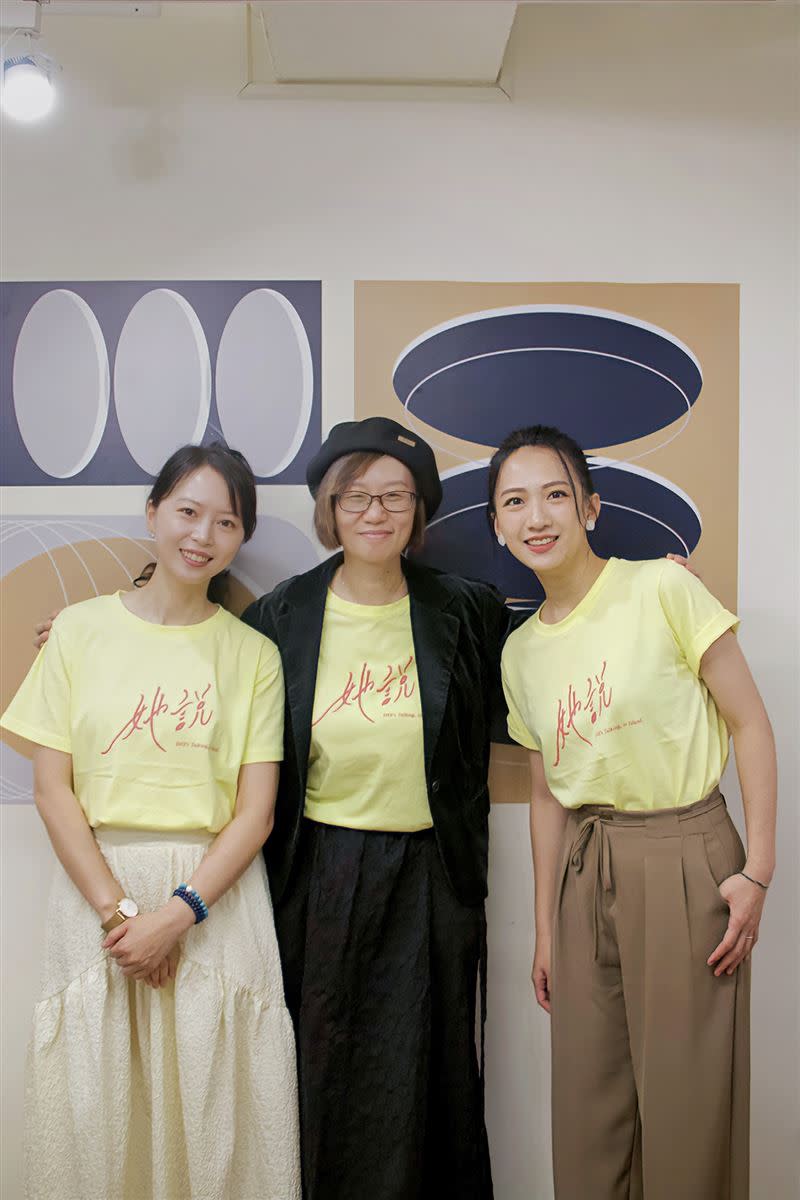 《她說》吳伊婷（左起）、導演王明霞、范宸菲一起亮相。（圖／希望影視提供）