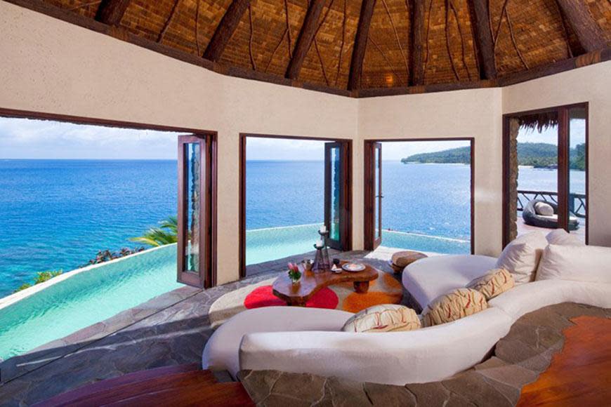 To stay here, guests have to commit to a minimum four-night visit. The island is owned by billionaire Red Bull founder Dietrich Mateschitz.