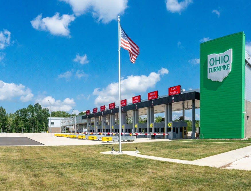 The new Newton Falls Toll Plaza at milepost 211 in Trumbull County marks the east end of the Mainline portion of the Turnpike.