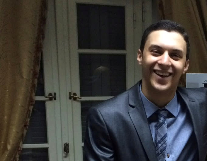 A handout picture shows Egyptian-American medical student Mohamed Amashah posing for a photo in Tanta