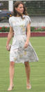 <b>California dreamin'</b><br><br> The Duchess attended a polo match in California in a light, airy and floral number by Jenny Packham - soon to become a Middleton favourite.