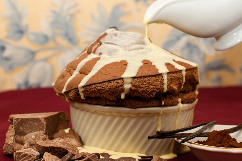 Chocolate souffle at Madeleine's Petit Paris