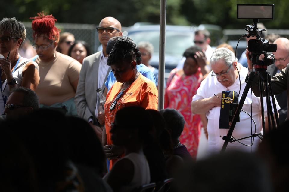A ceremony to honor those who died in the racist attack on Black people at the Tops Friendly Market on Jefferson Avenue in Buffalo was held in the parking lot.