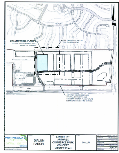 Map of site for proposed U.S. headquarters for Dialum, based in Chile.