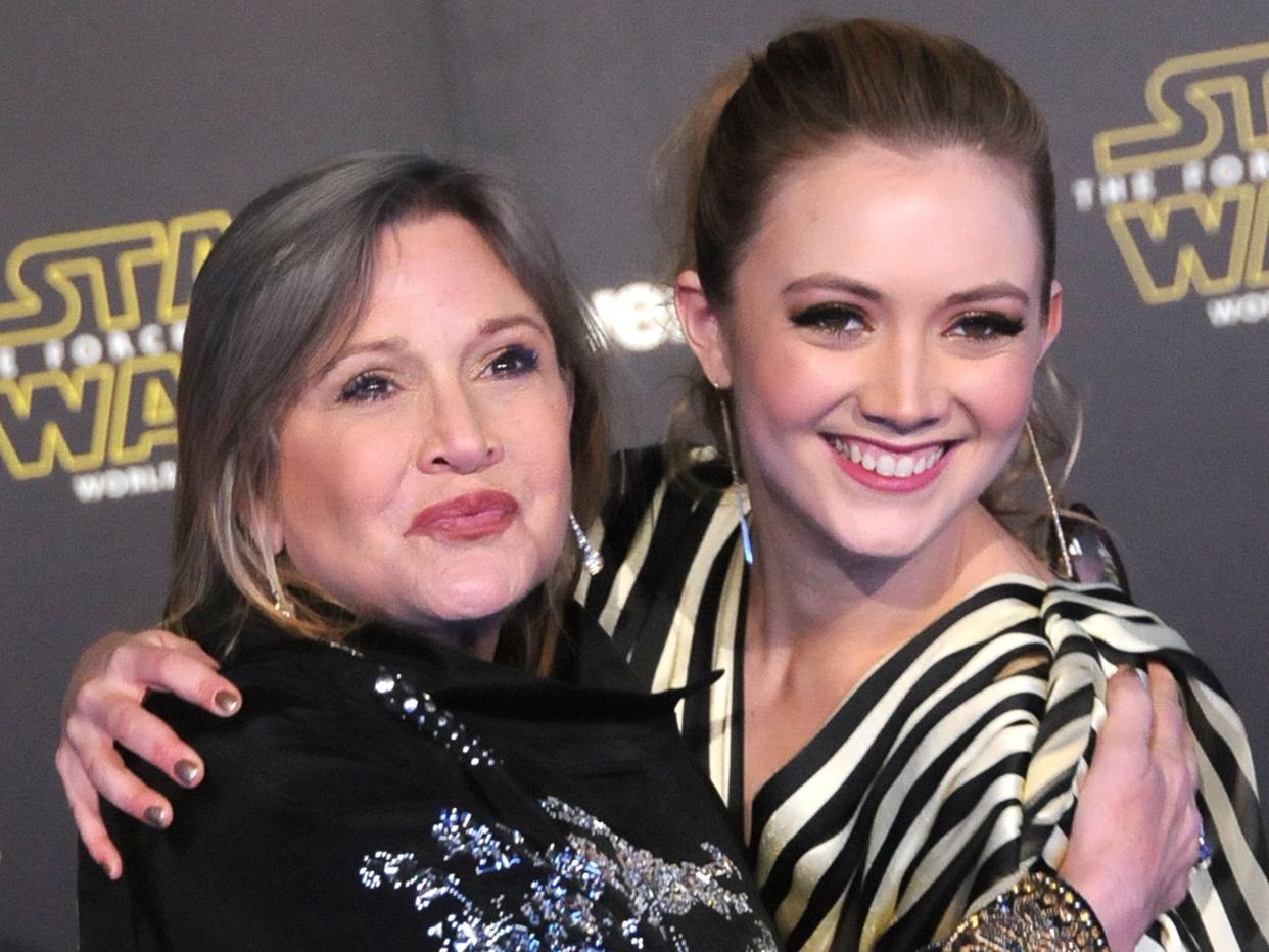 carrie fisher billie lourd 2015 star wars the force awakens