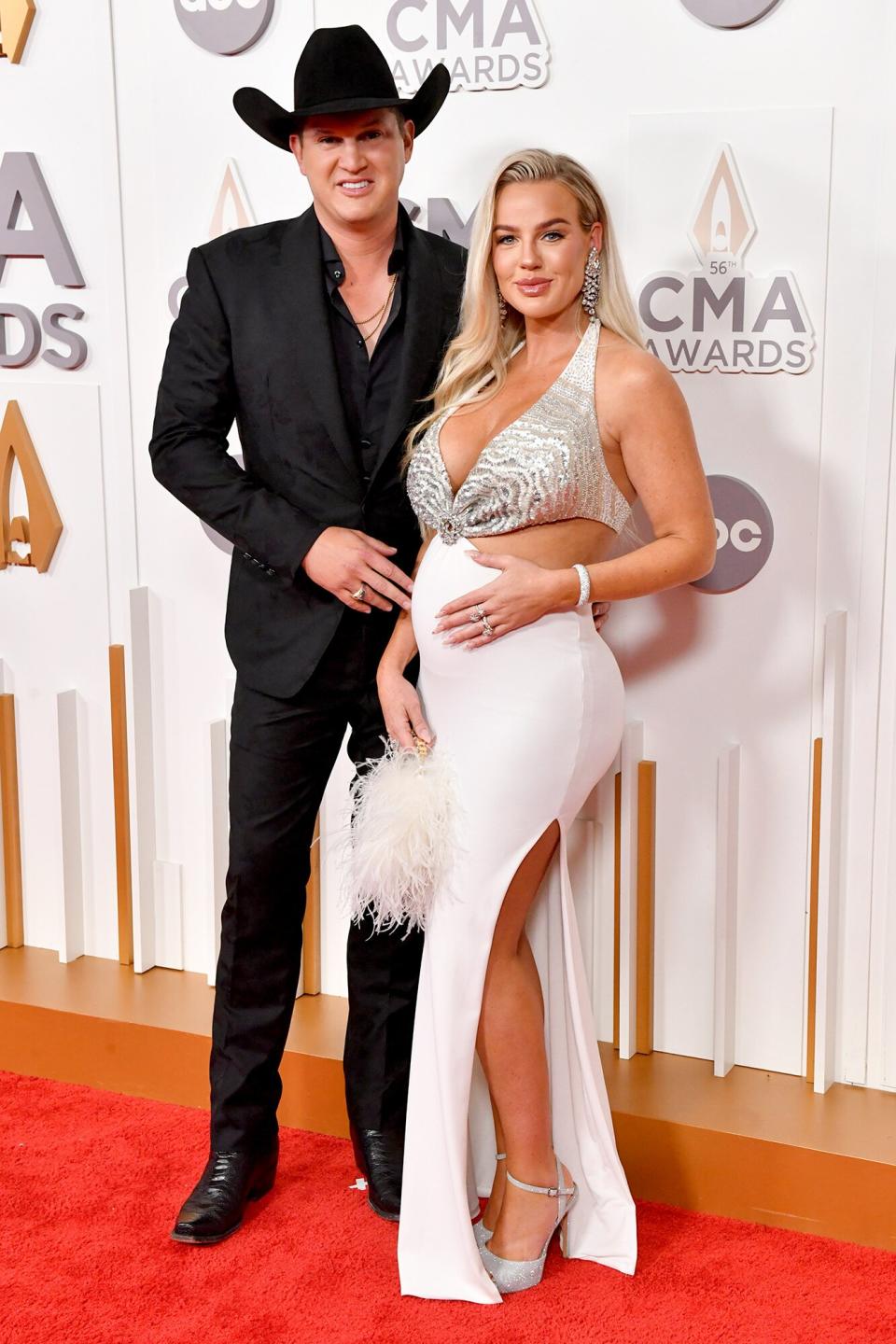 Jon Pardi and Summer Pardi attend The 56th Annual CMA Awards at Bridgestone Arena on November 09, 2022 in Nashville, Tennessee