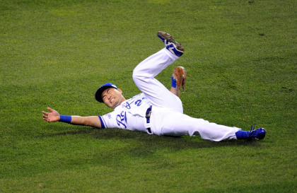 Nori Aoki's adventure in right field led to a triple for the Giants. (USA Today)